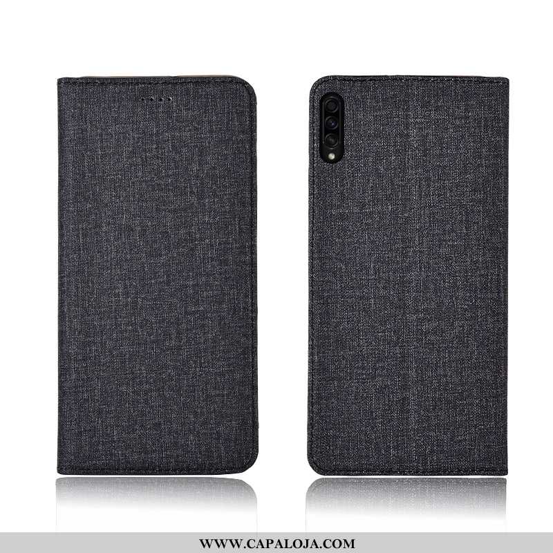 Capas Samsung Galaxy A50s Linho Soft Tendencia Telemóvel Castanho, Capa Samsung Galaxy A50s Fosco Ve