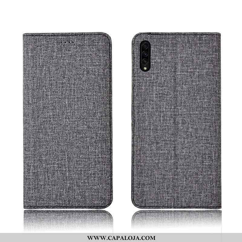 Capas Samsung Galaxy A50s Linho Soft Tendencia Telemóvel Castanho, Capa Samsung Galaxy A50s Fosco Ve