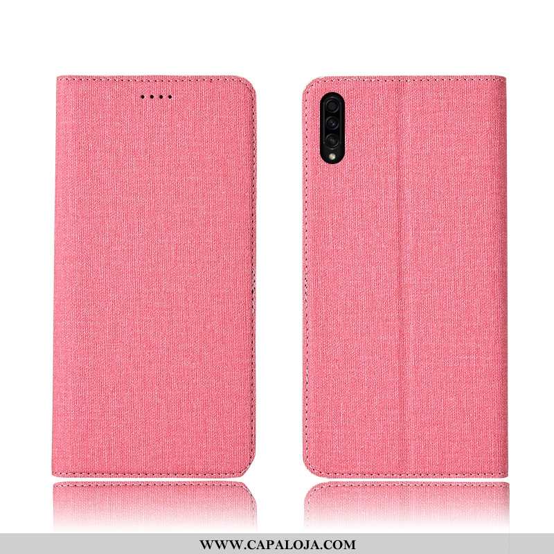 Capas Samsung Galaxy A50s Linho Soft Tendencia Telemóvel Castanho, Capa Samsung Galaxy A50s Fosco Ve