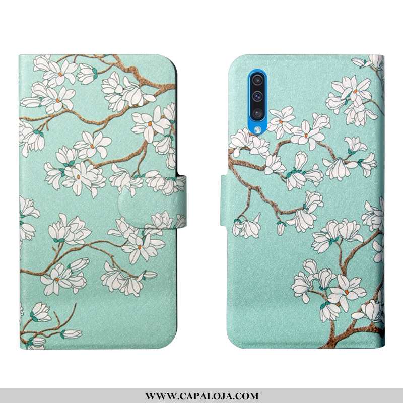 Capas Samsung Galaxy A50s Tendencia Simples Couro Malha Verde, Capa Samsung Galaxy A50s Soft Venda