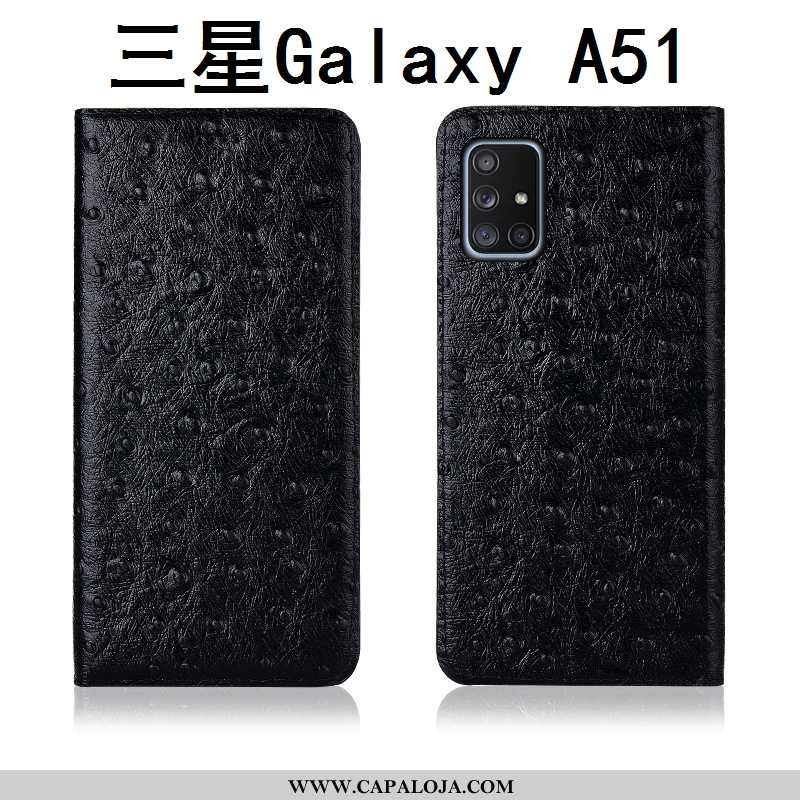 Capas Samsung Galaxy A51 Couro Feminino Novas Preto, Capa Samsung Galaxy A51 Protetoras Promoção