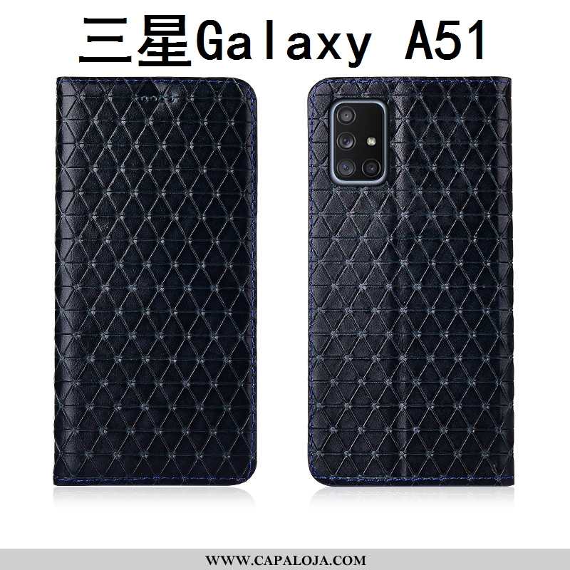 Capas Samsung Galaxy A51 Protetoras Antiqueda Feminino Couro Legitimo Preto, Capa Samsung Galaxy A51