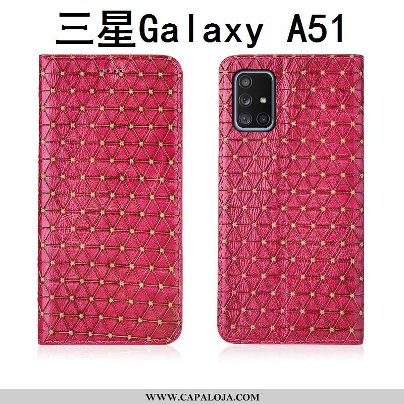 Capas Samsung Galaxy A51 Protetoras Antiqueda Feminino Couro Legitimo Preto, Capa Samsung Galaxy A51