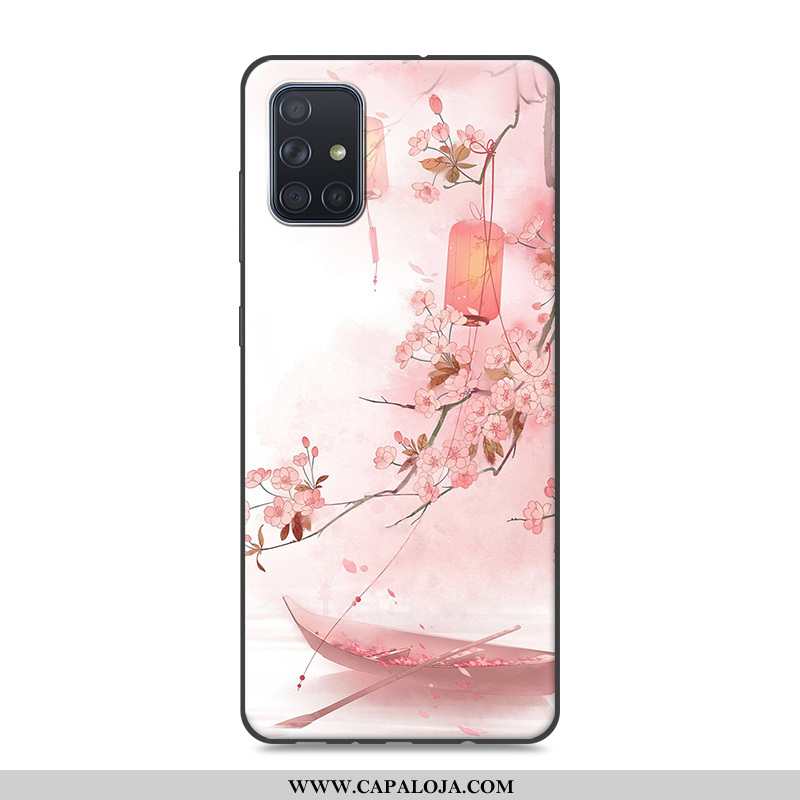 Capas Samsung Galaxy A51 Retro Silicone Midi Rosa, Capa Samsung Galaxy A51 Protetoras Baratas