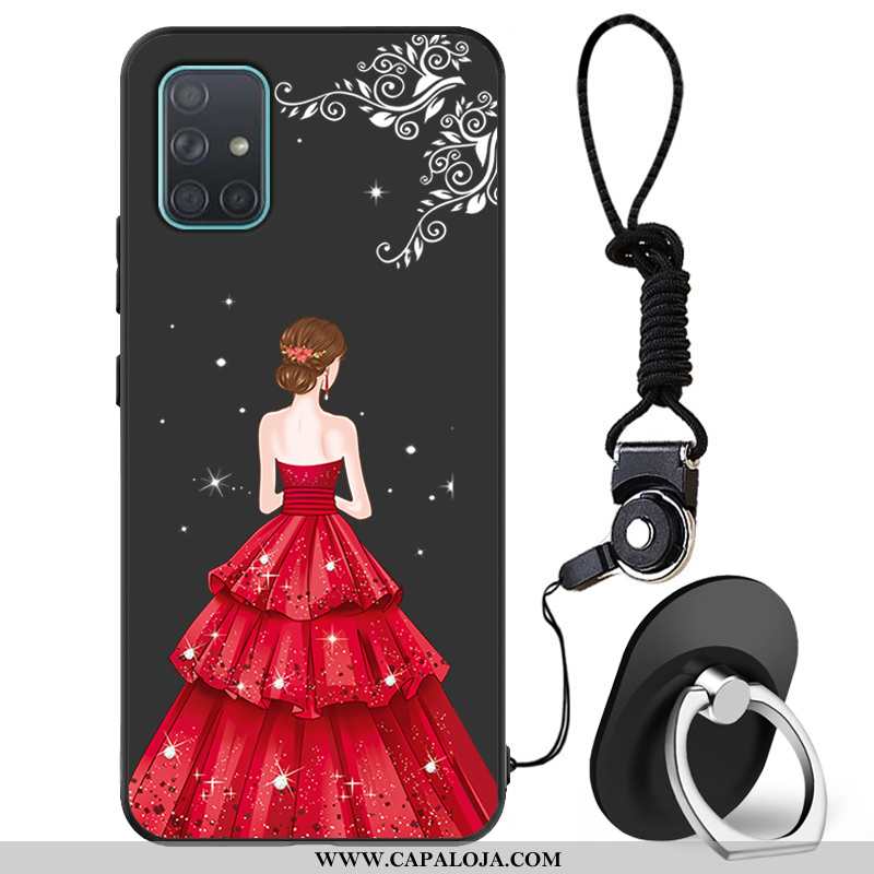 Capas Samsung Galaxy A51 Tendencia Completa Cases Telemóvel Preto, Capa Samsung Galaxy A51 Soft Comp