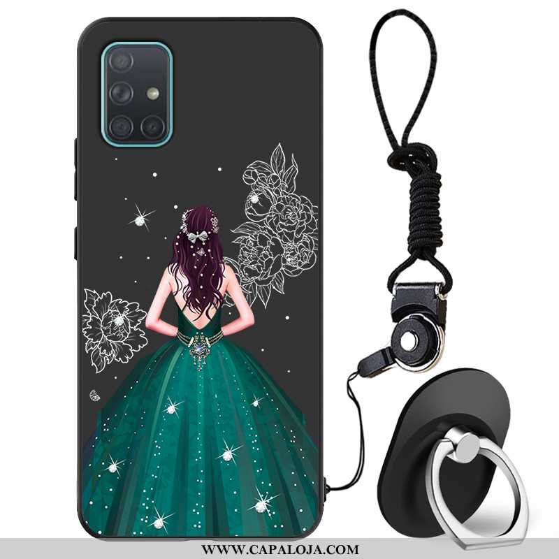 Capas Samsung Galaxy A51 Tendencia Completa Cases Telemóvel Preto, Capa Samsung Galaxy A51 Soft Comp