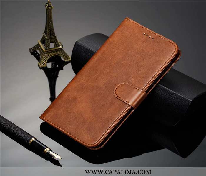 Capas Samsung Galaxy A60 Couro Cover Completa Antiqueda Castanho, Capa Samsung Galaxy A60 Soft Promo