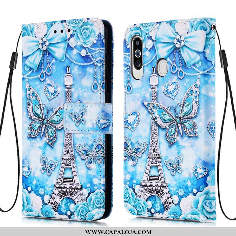 Capas Samsung Galaxy A60 Couro Cover Personalizado Cases Azul, Capa Samsung Galaxy A60 Soft Barato