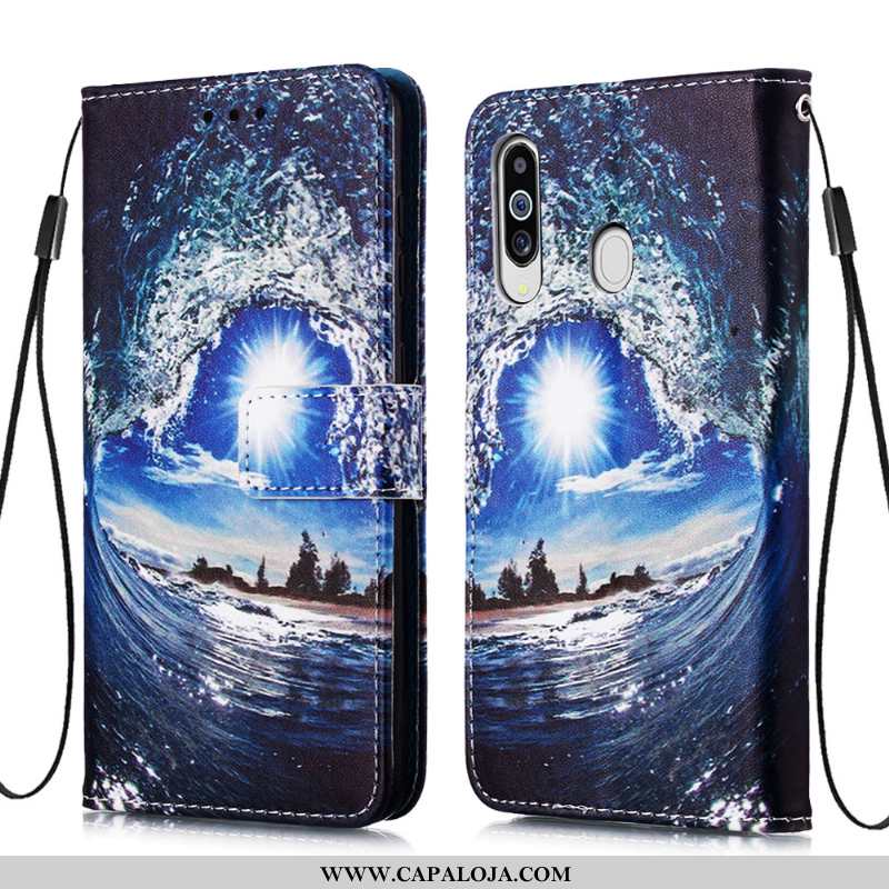 Capas Samsung Galaxy A60 Couro Cover Personalizado Cases Azul, Capa Samsung Galaxy A60 Soft Barato