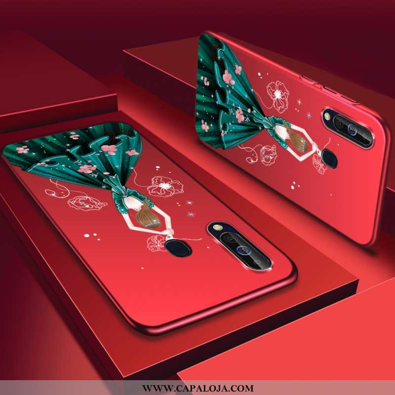 Capas Samsung Galaxy A60 Estiloso Plastico Vermelha Telemóvel Vermelho, Capa Samsung Galaxy A60 Prot