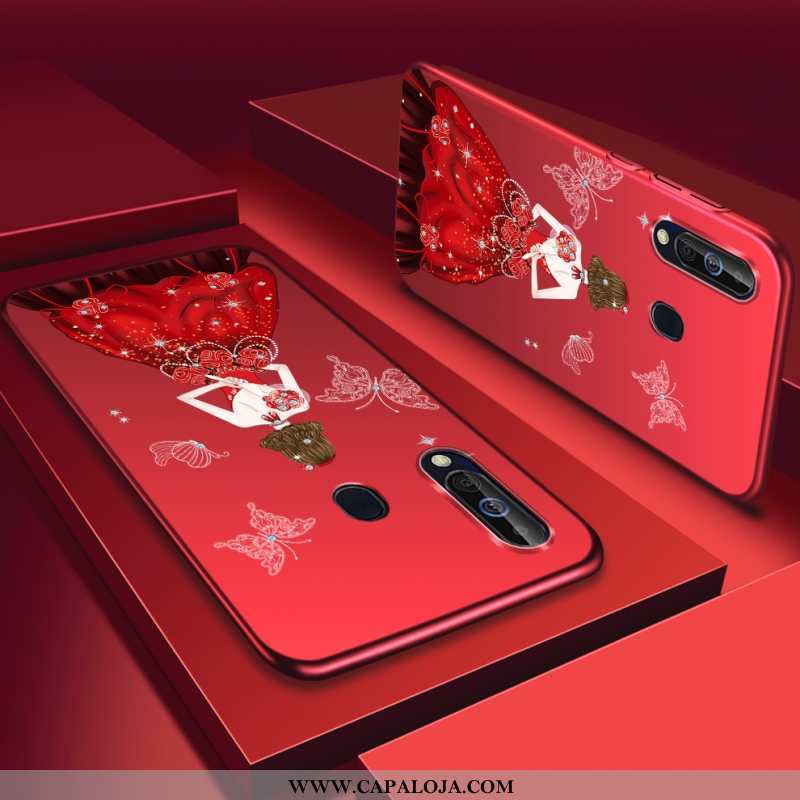 Capas Samsung Galaxy A60 Estiloso Plastico Vermelha Telemóvel Vermelho, Capa Samsung Galaxy A60 Prot