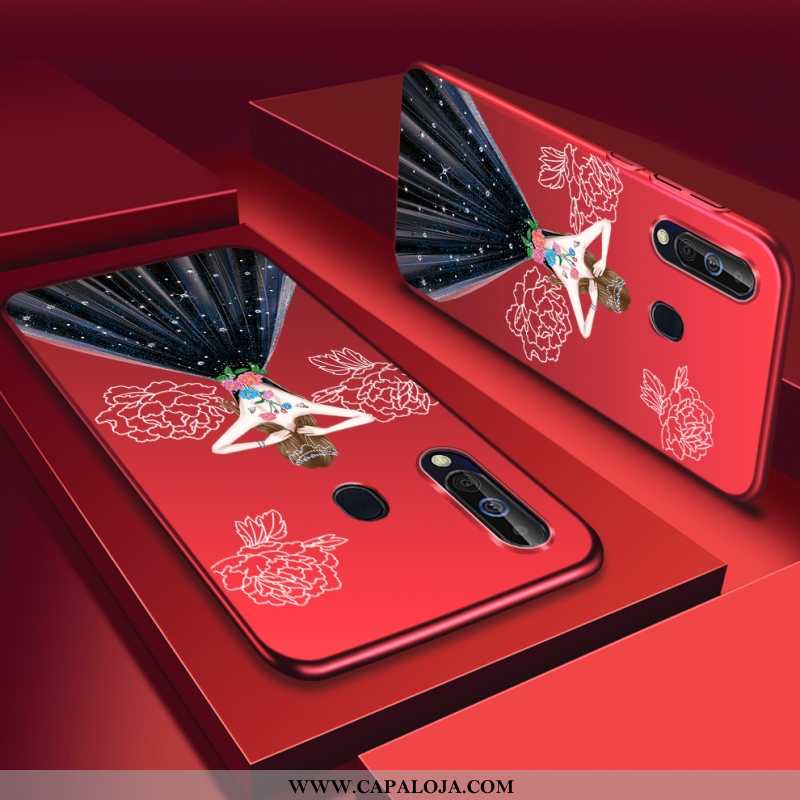 Capas Samsung Galaxy A60 Estiloso Plastico Vermelha Telemóvel Vermelho, Capa Samsung Galaxy A60 Prot