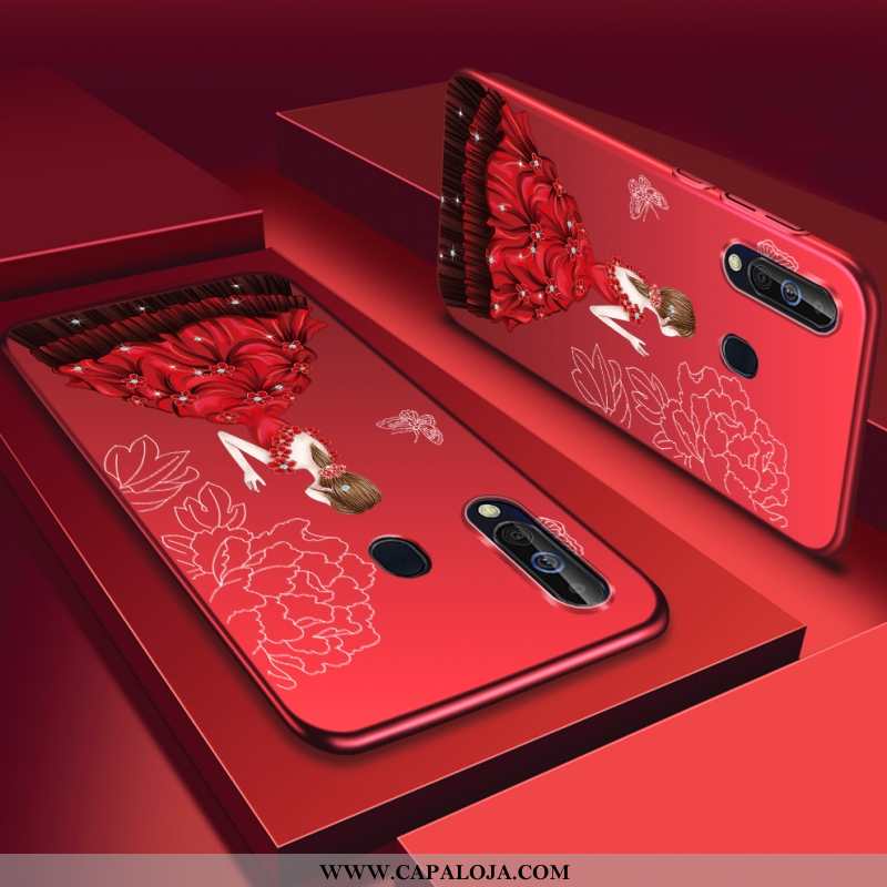 Capas Samsung Galaxy A60 Estiloso Plastico Vermelha Telemóvel Vermelho, Capa Samsung Galaxy A60 Prot