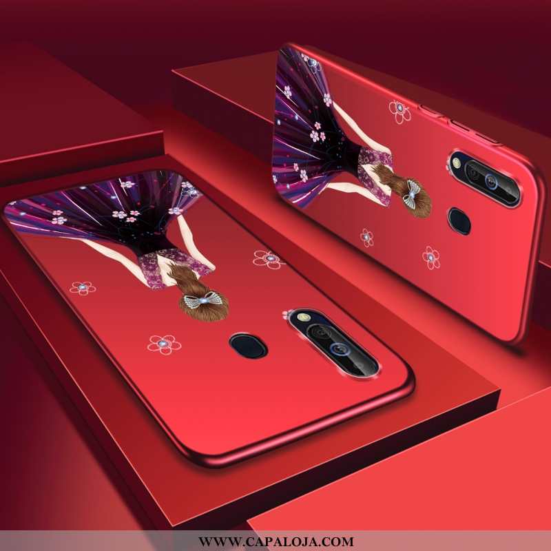 Capas Samsung Galaxy A60 Estiloso Plastico Vermelha Telemóvel Vermelho, Capa Samsung Galaxy A60 Prot