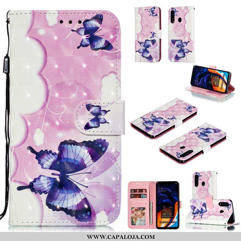 Capas Samsung Galaxy A60 Fofas Telemóvel Protetoras Azul, Capa Samsung Galaxy A60 Couro Baratas