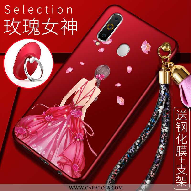 Capas Samsung Galaxy A60 Protetoras Cases Feminino Antiqueda Vermelho, Capa Samsung Galaxy A60 Soft 