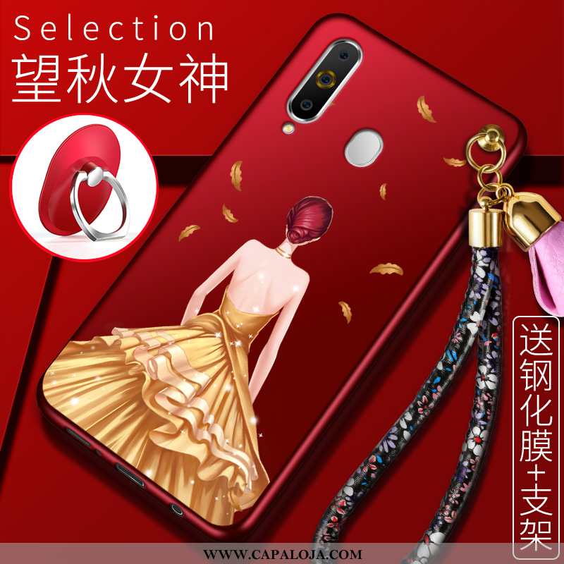 Capas Samsung Galaxy A60 Protetoras Cases Feminino Antiqueda Vermelho, Capa Samsung Galaxy A60 Soft 