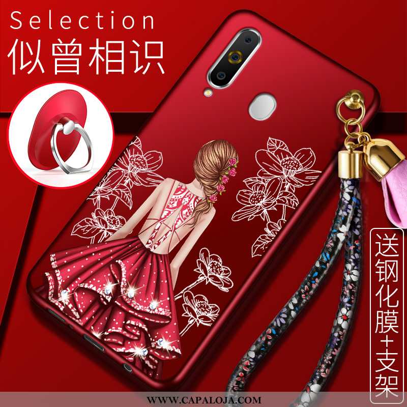 Capas Samsung Galaxy A60 Protetoras Cases Feminino Antiqueda Vermelho, Capa Samsung Galaxy A60 Soft 