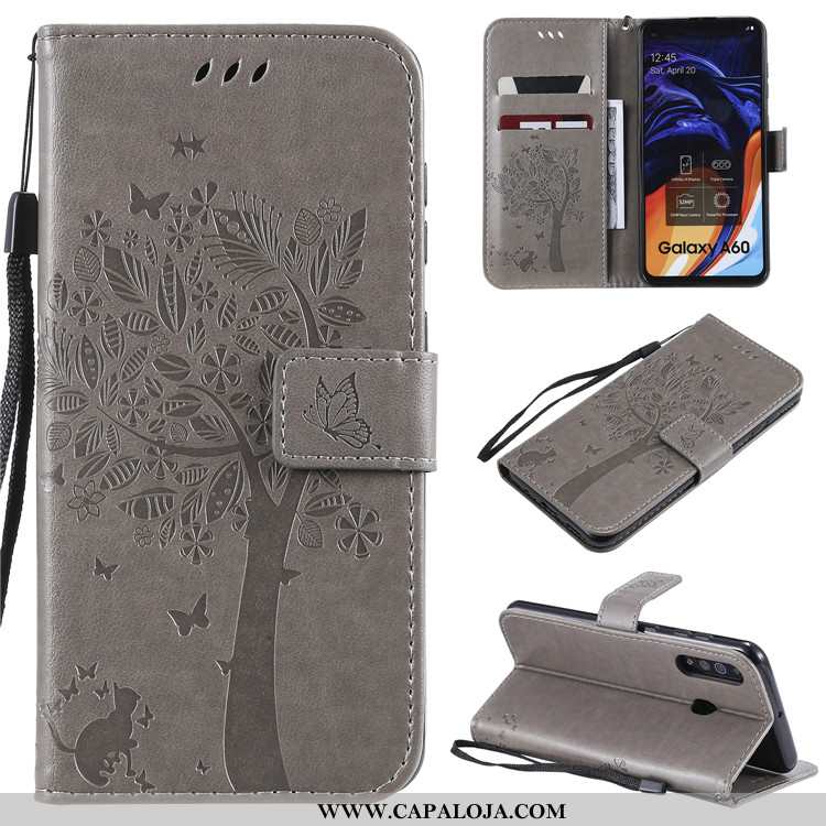 Capas Samsung Galaxy A60 Protetoras Cases Telemóvel Cinza, Capa Samsung Galaxy A60 Couro Online