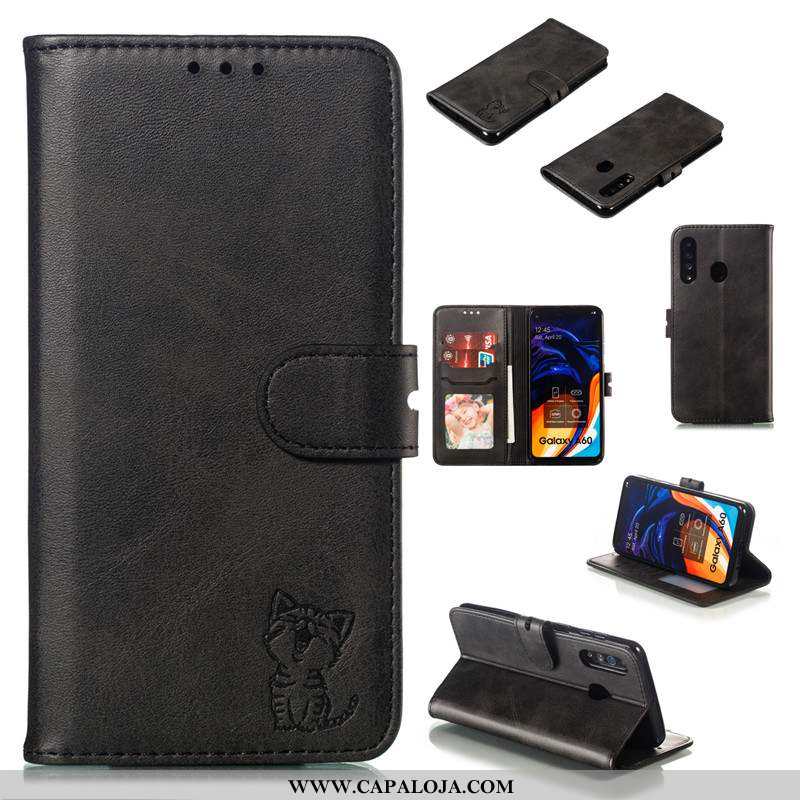 Capas Samsung Galaxy A60 Protetoras Telemóvel Preto Vaca, Capa Samsung Galaxy A60 Couro Online