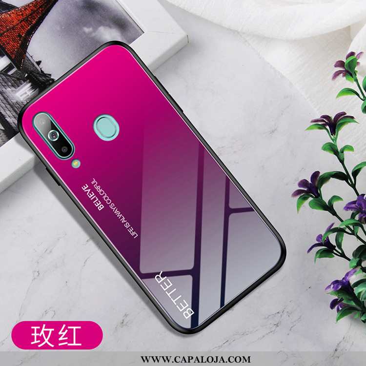 Capas Samsung Galaxy A60 Vidro Personalizada Telemóvel Tendencia Vermelho, Capa Samsung Galaxy A60 C