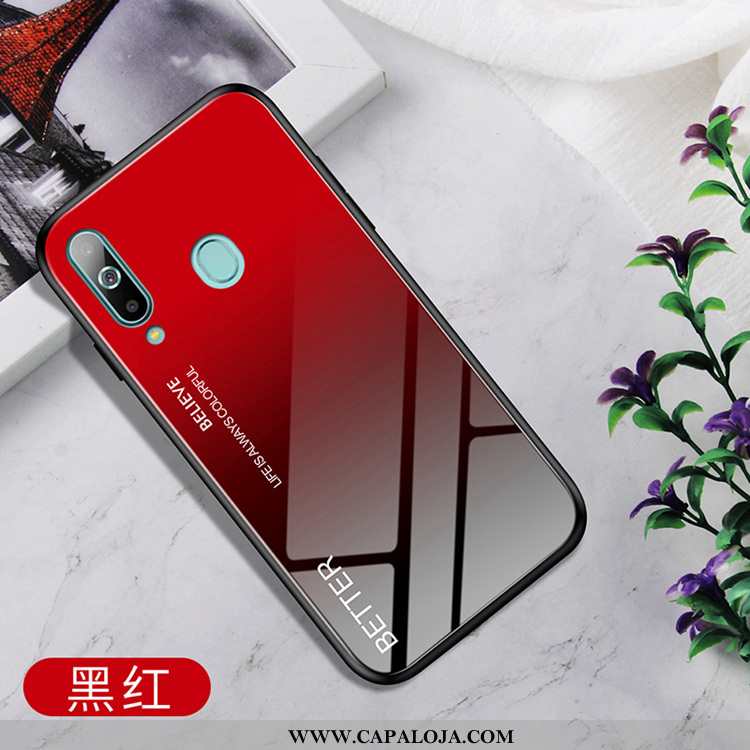 Capas Samsung Galaxy A60 Vidro Personalizada Telemóvel Tendencia Vermelho, Capa Samsung Galaxy A60 C