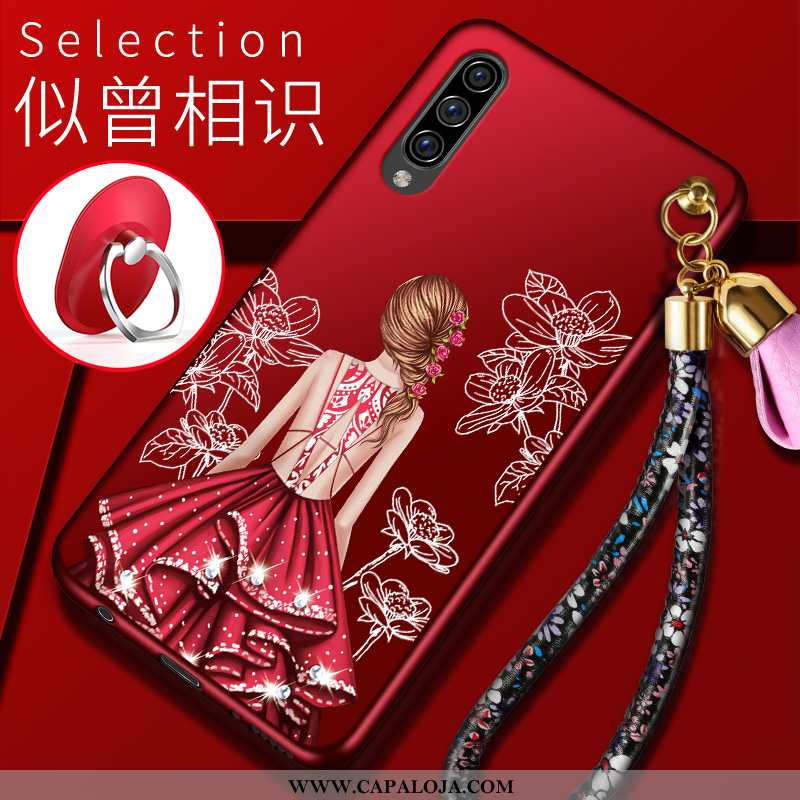 Capas Samsung Galaxy A70 Fosco Completa Feminino Tendencia Vermelho, Capa Samsung Galaxy A70 Slim Pr