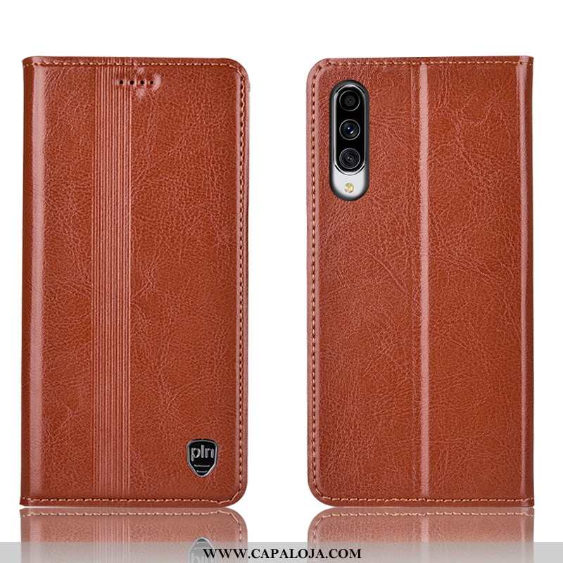 Capas Samsung Galaxy A70 Protetoras Cases Cover Telemóvel Castanho, Capa Samsung Galaxy A70 Couro Le