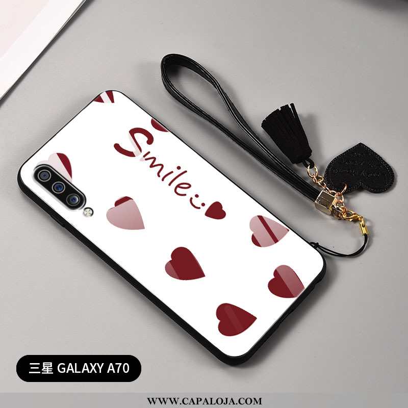 Capas Samsung Galaxy A70 Protetoras Soft Vidro Feminino Vermelho, Capa Samsung Galaxy A70 Silicone C