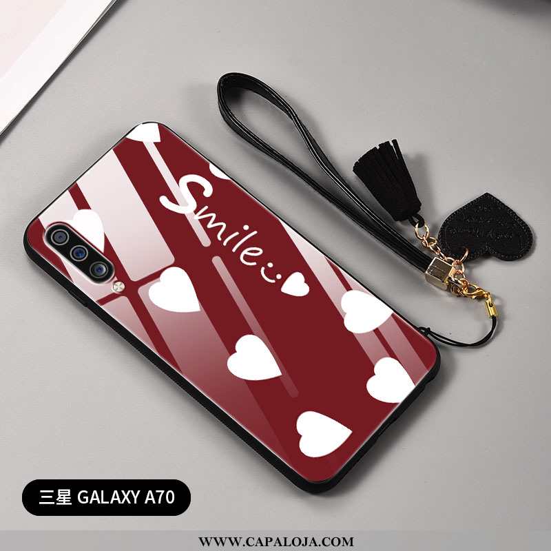 Capas Samsung Galaxy A70 Protetoras Soft Vidro Feminino Vermelho, Capa Samsung Galaxy A70 Silicone C