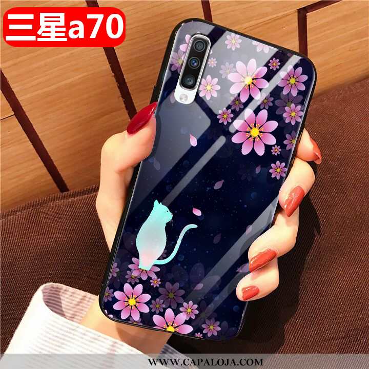 Capas Samsung Galaxy A70 Silicone Preto Criativas Cases, Capa Samsung Galaxy A70 Vidro Venda