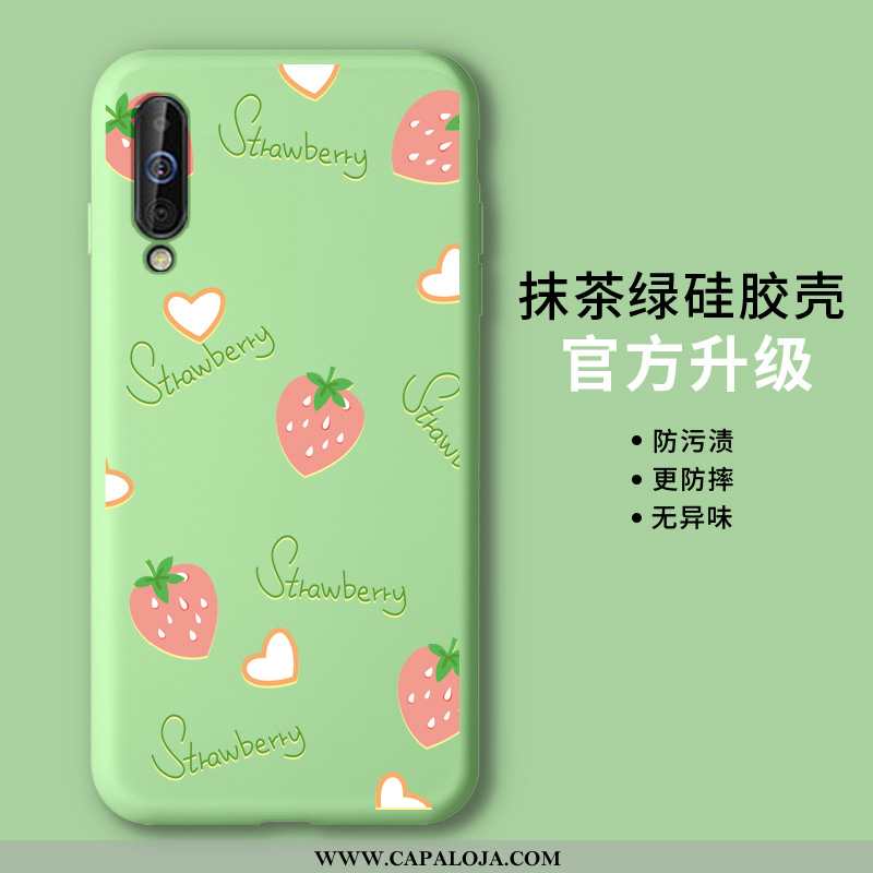 Capas Samsung Galaxy A70 Slim Verde Silicone, Capa Samsung Galaxy A70 Tendencia Baratos