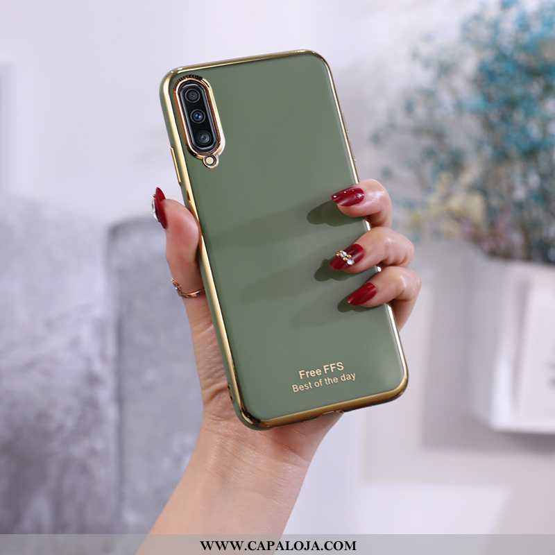 Capas Samsung Galaxy A70 Soft Telemóvel Tendencia Cinza Verde, Capa Samsung Galaxy A70 Super Baratos