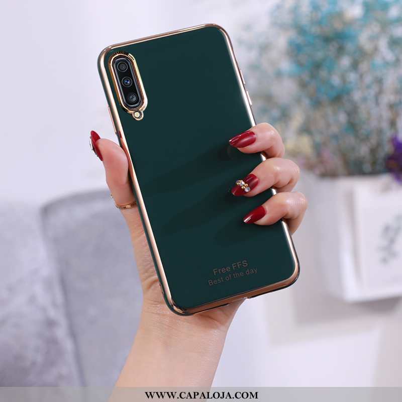 Capas Samsung Galaxy A70 Soft Telemóvel Tendencia Cinza Verde, Capa Samsung Galaxy A70 Super Baratos