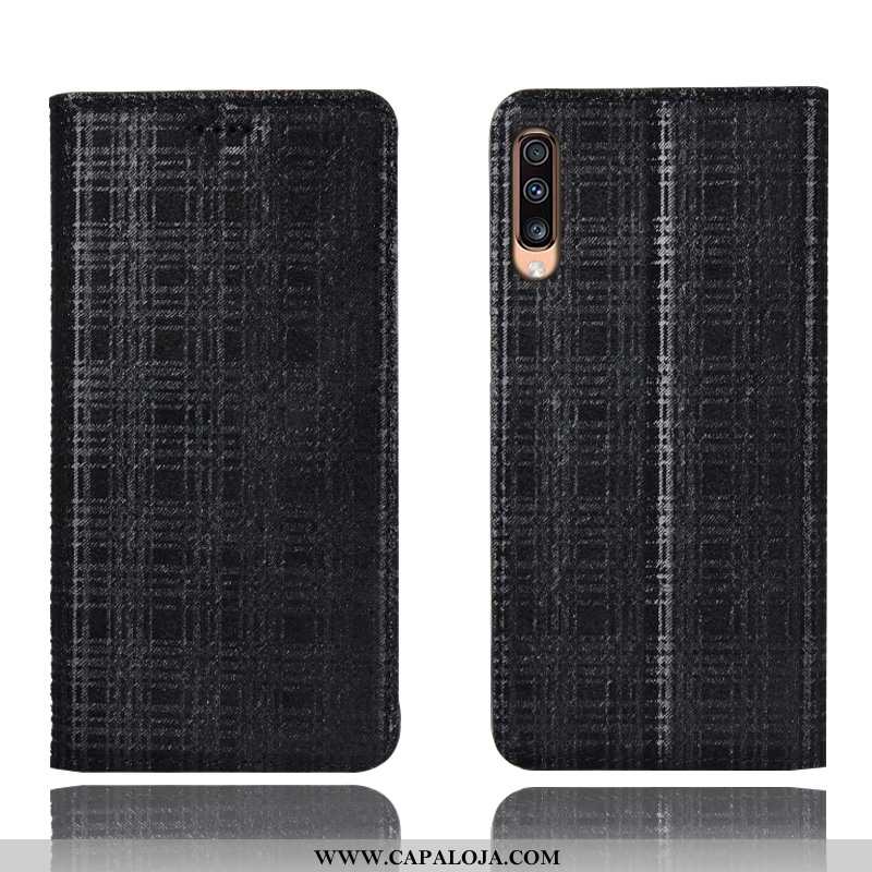 Capas Samsung Galaxy A70s Protetoras Xadrez Antiqueda Cinza, Capa Samsung Galaxy A70s Couro Legitimo