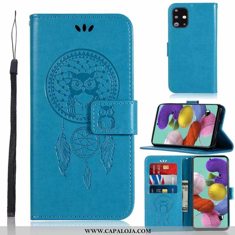 Capas Samsung Galaxy A71 Couro Cover Telemóvel Cases Azul, Capa Samsung Galaxy A71 Minimalista Venda