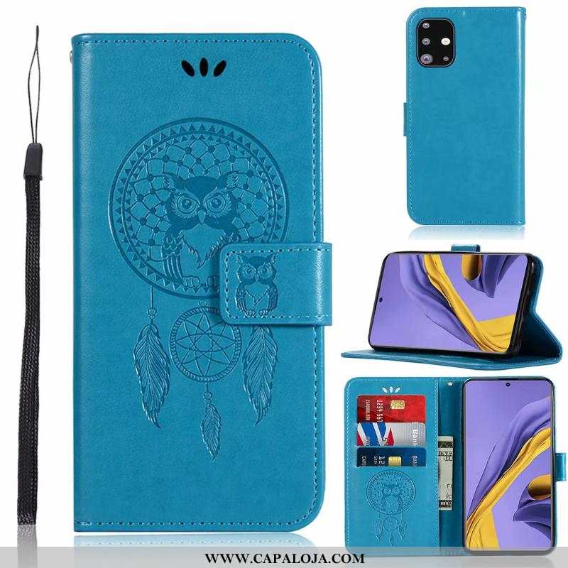 Capas Samsung Galaxy A71 Couro Cover Telemóvel Cases Azul, Capa Samsung Galaxy A71 Minimalista Venda