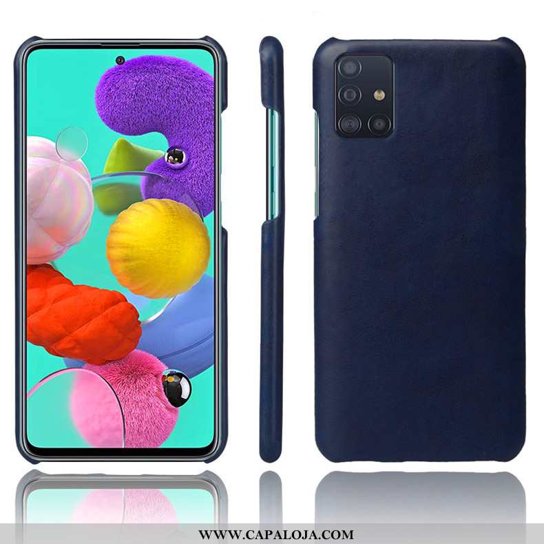 Capas Samsung Galaxy A71 Fosco Azul Escuro Cases Antiqueda, Capa Samsung Galaxy A71 Protetoras Barat