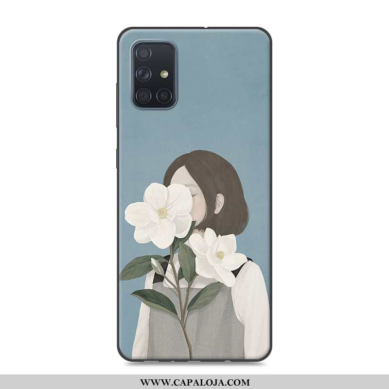 Capas Samsung Galaxy A71 Silicone Feminino Telemóvel Antiqueda Azul, Capa Samsung Galaxy A71 Proteto