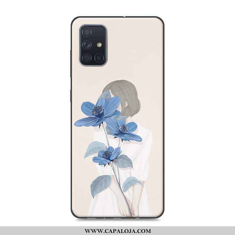 Capas Samsung Galaxy A71 Silicone Feminino Telemóvel Antiqueda Azul, Capa Samsung Galaxy A71 Proteto