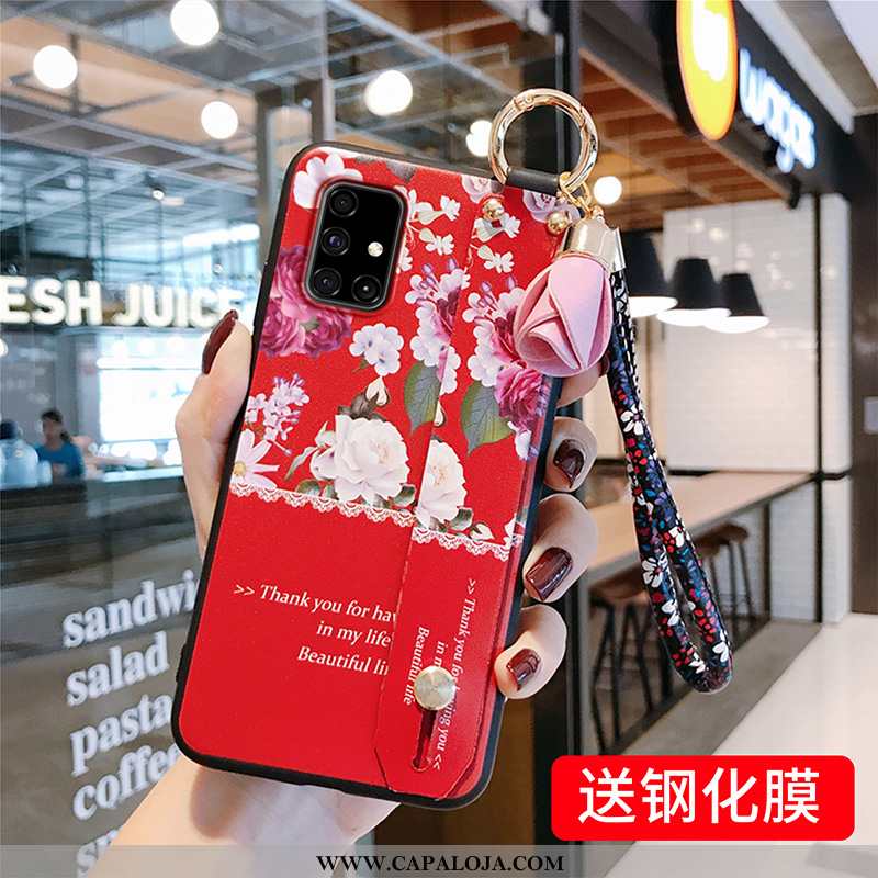 Capas Samsung Galaxy A71 Tendencia Feminino Slim Florida Vermelho, Capa Samsung Galaxy A71 Soft Bara