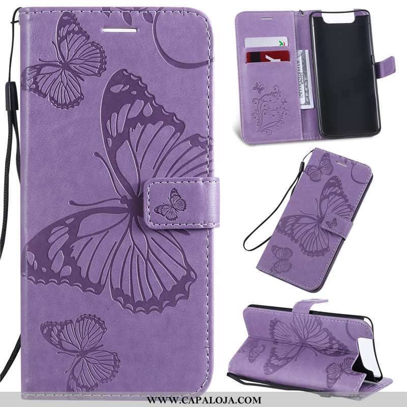 Capas Samsung Galaxy A80 Bonitos Feminino Cases Roxo, Capa Samsung Galaxy A80 Couro Promoção