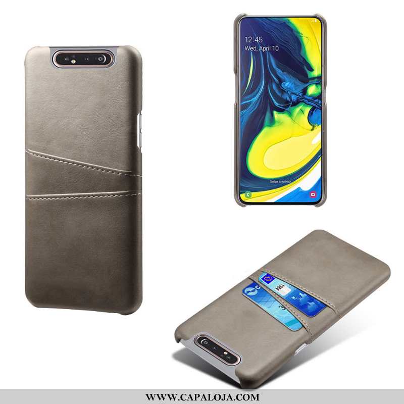 Capas Samsung Galaxy A80 Couro Antiqueda Protetoras Cases Cinza, Capa Samsung Galaxy A80 Tendencia C