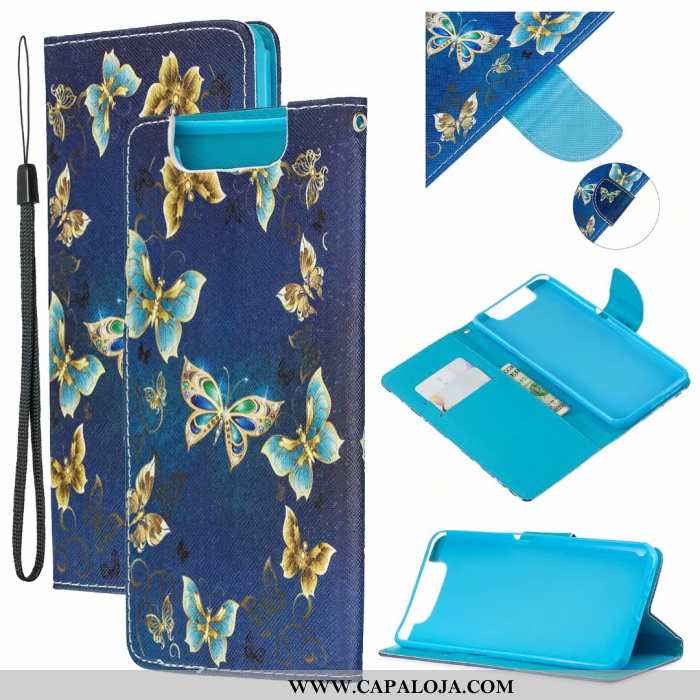 Capas Samsung Galaxy A80 Couro Antiqueda Telemóvel Feminino Azul, Capa Samsung Galaxy A80 Protetoras