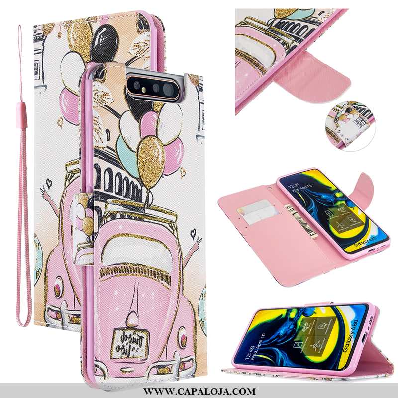 Capas Samsung Galaxy A80 Couro Cover Cases Rosa, Capa Samsung Galaxy A80 Protetoras Venda