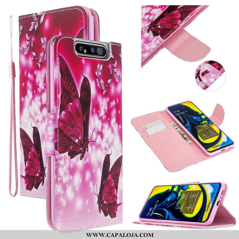 Capas Samsung Galaxy A80 Couro Cover Cases Rosa, Capa Samsung Galaxy A80 Protetoras Venda