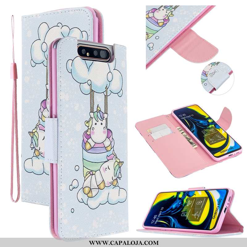 Capas Samsung Galaxy A80 Couro Cover Cases Rosa, Capa Samsung Galaxy A80 Protetoras Venda