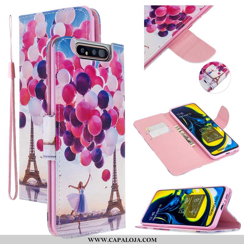 Capas Samsung Galaxy A80 Couro Cover Cases Rosa, Capa Samsung Galaxy A80 Protetoras Venda