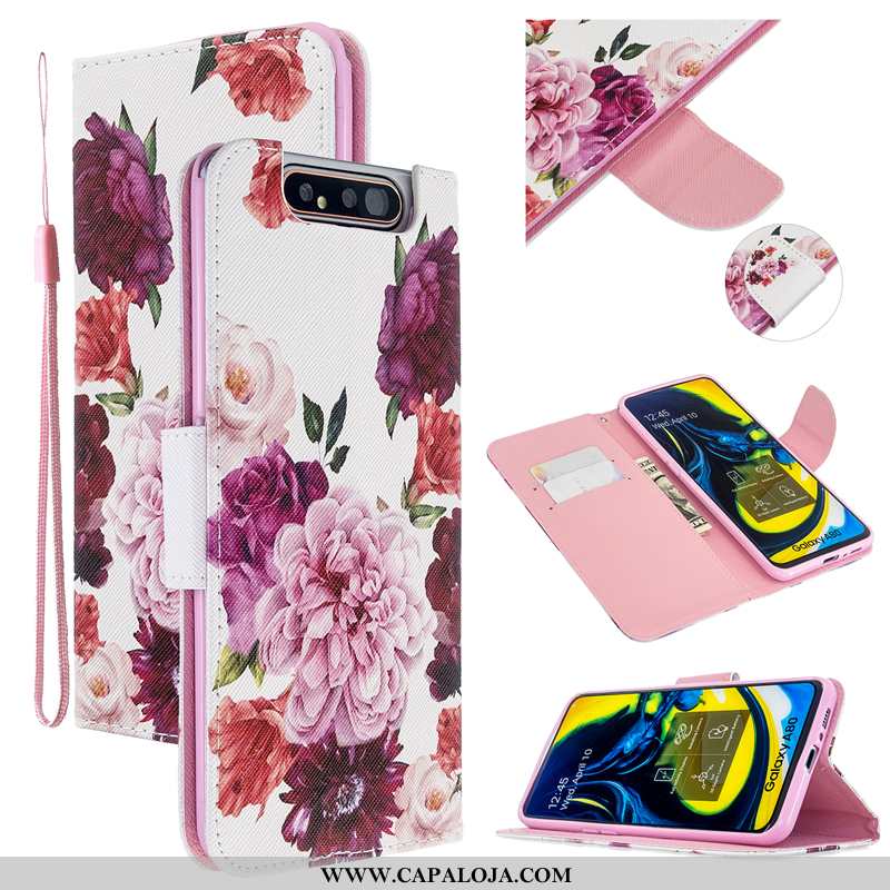 Capas Samsung Galaxy A80 Couro Cover Cases Rosa, Capa Samsung Galaxy A80 Protetoras Venda