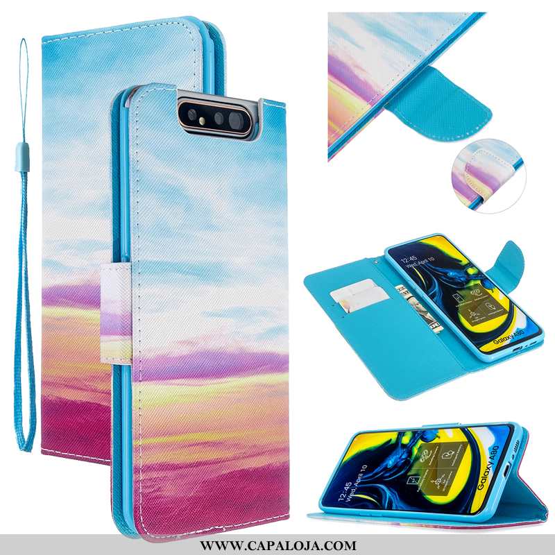 Capas Samsung Galaxy A80 Couro Cover Cases Rosa, Capa Samsung Galaxy A80 Protetoras Venda